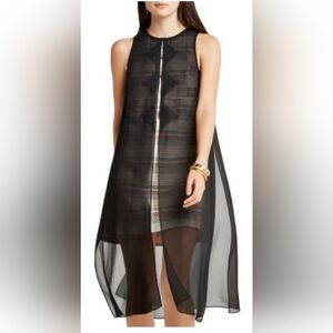 BCBGeneration Sheer Embroidered Long Vest Medium